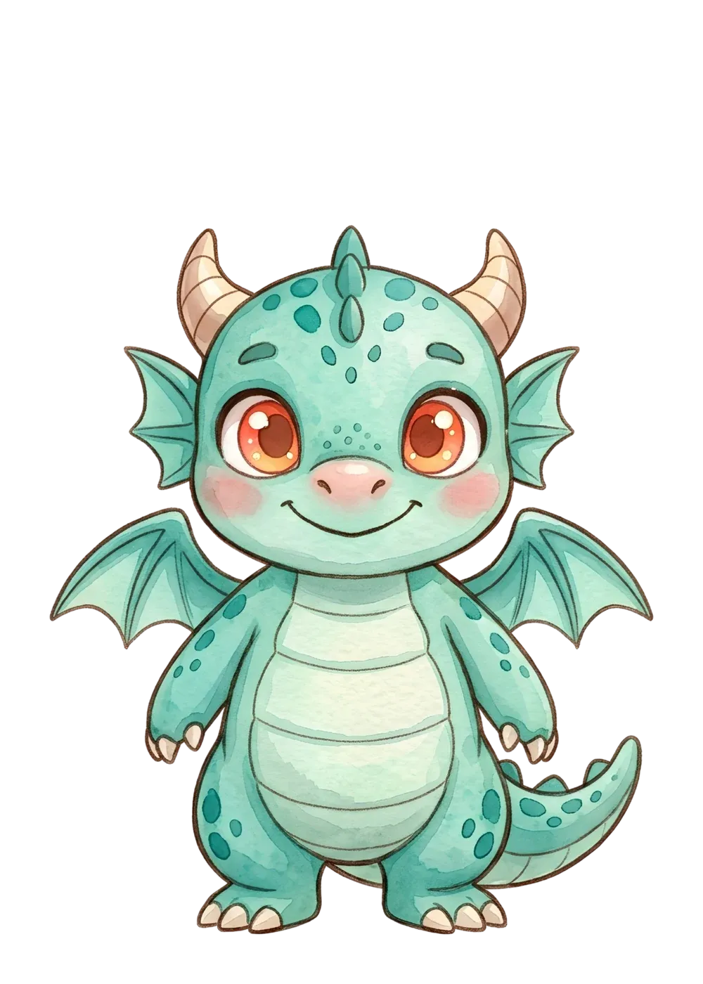Mipis: Turquoise little dragon, small, curious and fearless