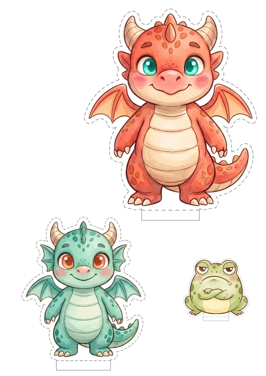 Draquis, Mipis and Grumbles cut-outs